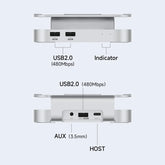 Hagibis USB C Hub with USB4 Hard Drive Enclosure 40Gbps M.2 NVMe SSD Case USB 2.0 for Mac mini M4/M4 Pro Stand Docking Station